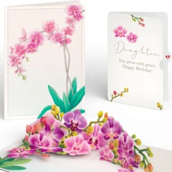Lovepop Birthday|Watercolor Orchid Birthday Pop-Up Card and Sentiment Set for Daughter