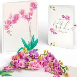 Lovepop Birthday|Watercolor Orchid 60th Birthday Pop-Up Card and Sentiment Set