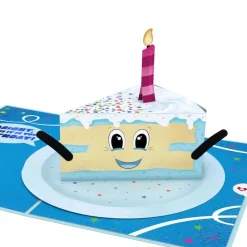 Lovepop Birthday|Whimsical Birthday Cake Slice with Cat Laser Eyes Pop-Up Card and Sentiment Set