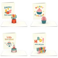 Lovepop Notecards|Birthday|Whimsical Birthday Notecards (Assorted 4-Pack)