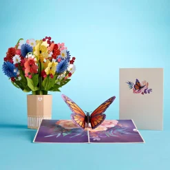 Lovepop Pop-Up Bouquets|Card & Gift Bundles|Wildflower & Monarch Butterfly Bundle