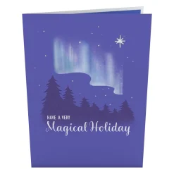Lovepop Greeting Cards|Christmas 12/25|Winter Borealis Scene Pop-Up Card