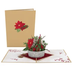 Lovepop Greeting Cards|Christmas 12/25|Winter Flower Basket Pop-Up Card