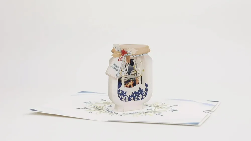 Lovepop Greeting Cards|Christmas 12/25|Winter Jar Pop-Up Card
