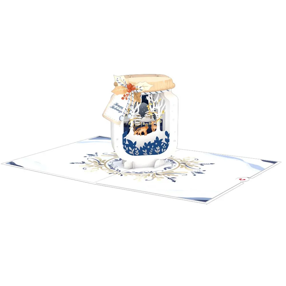 Lovepop Greeting Cards|Christmas 12/25|Winter Jar Pop-Up Card