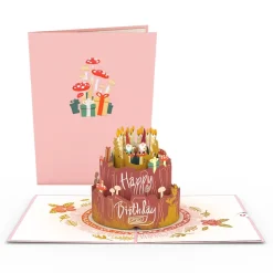 Lovepop Birthday|Her|Woodland Gnomes Birthday Cake Pop-Up Card