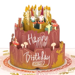 Lovepop Birthday|Her|Woodland Gnomes Birthday Cake Pop-Up Card