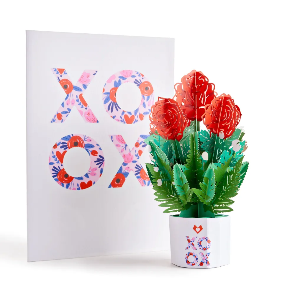 Lovepop Pop-Up Bouquets|Anniversary|XOXO Card with Mini Bouquet
