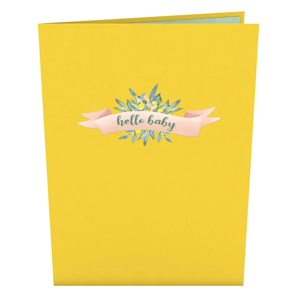 Lovepop Greeting Cards|Baby|Yellow Baby Carriage Pop-Up Card