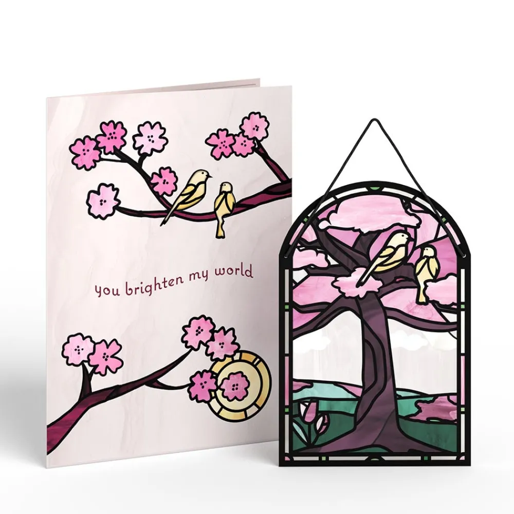 Lovepop Pop-Up Bouquets|Card & Gift Bundles|You Brighten My World Birds Suncatcher Card & Pop-Up Bouquet Bundle