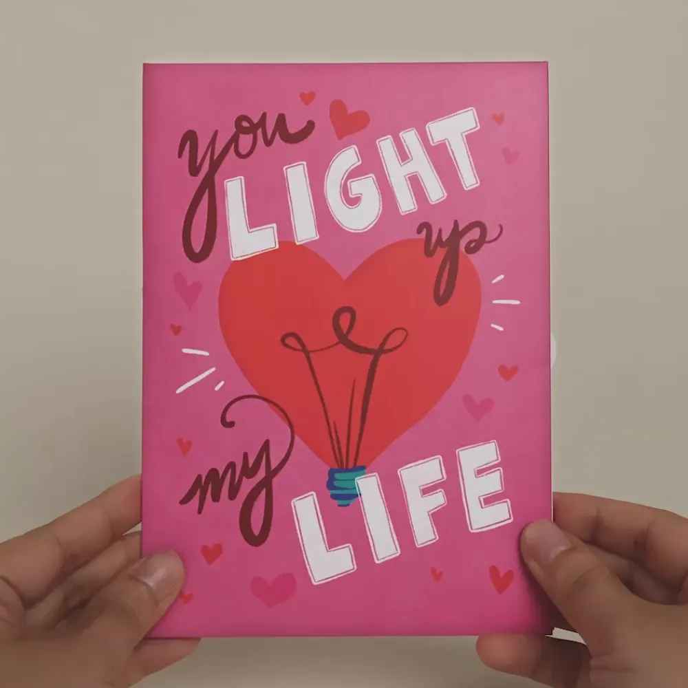 Lovepop Valentine'S Day 2/14|You Light Up My Life Light-Up Pop-Up Card