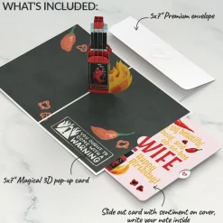 Lovepop Birthday|Her|You’re So Hot - Hot Sauce Birthday Pop-Up Card and Sentiment Set for Wife